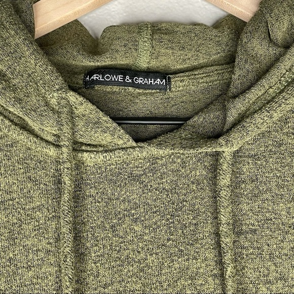 Green Hooded Sweater Harlow & Graham Green Sweater with hood Small - Picture 2 of 4